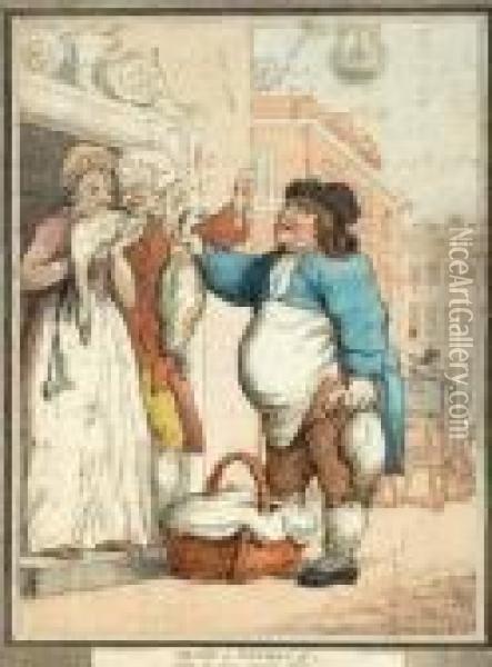 Cries Of London No. 2, Buy My Goose, My Fat Goose Oil Painting - Thomas Rowlandson