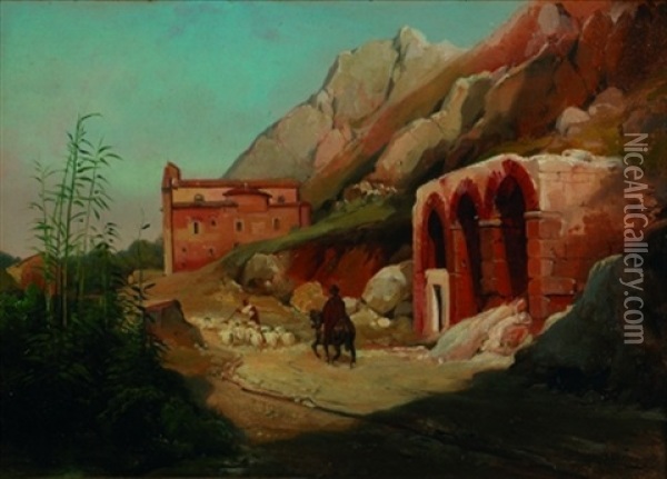 Paysage De Sicile Oil Painting - Jean Charles Joseph Remond