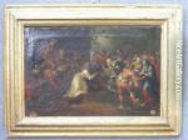''scena Della Via Crucis Con Maddalena, Soldati E Personaggi'' Oil Painting - Giacomo del Po