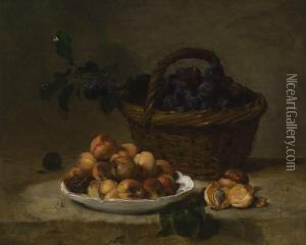 Fruchtestillleben Oil Painting - Philippe Rousseau