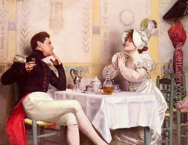 The Surprise Oil Painting - Charles Henry Tenre