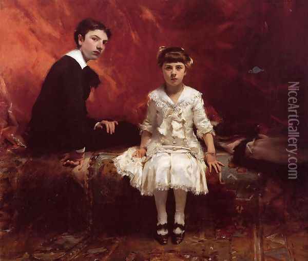 Edouard and Marie-Louise Pailleron Oil Painting - John Singer Sargent