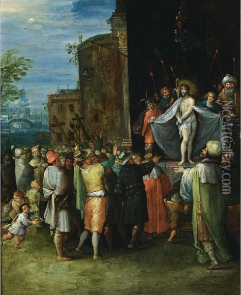 Ecce Homo: Christ Shown To The People Oil Painting - Frans II Francken