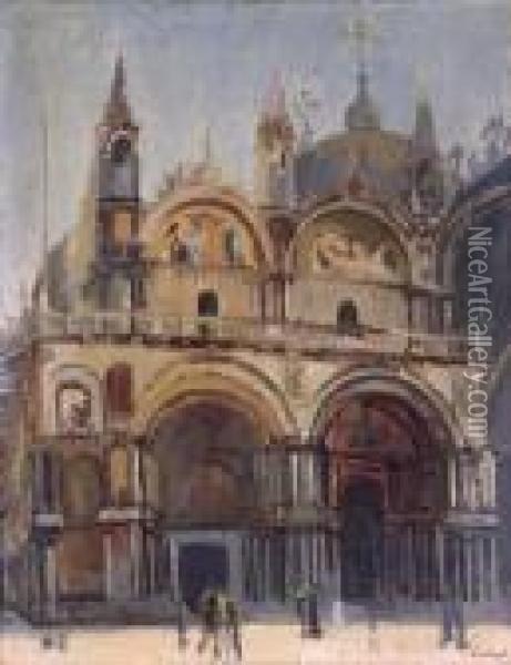 The Faade Of St Mark's, Venice Oil Painting - Walter Richard Sickert