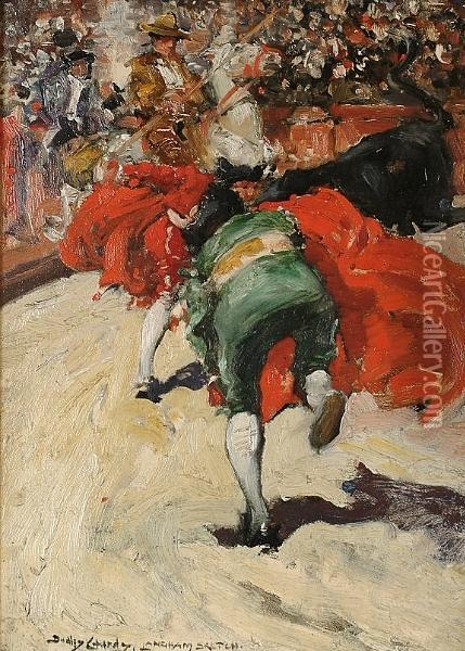 The Bullfight Oil Painting - Dudley Hardy