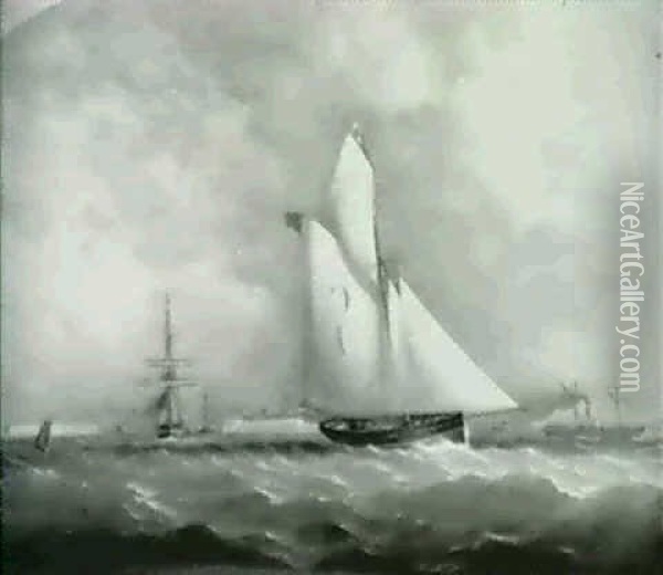 Bristol Harbor Oil Painting - Sir George Chambers