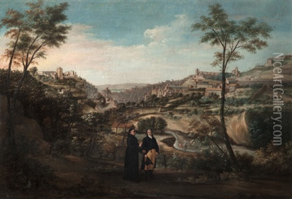 Vista De Granada Desde La Fuente Del Avellano Oil Painting - Fernando Marin Chaves