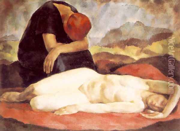 Pieta c. 1923 Oil Painting - Erzsebet Korb