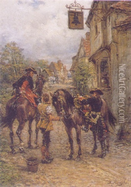 The Travellers Oil Painting - Ernest Crofts