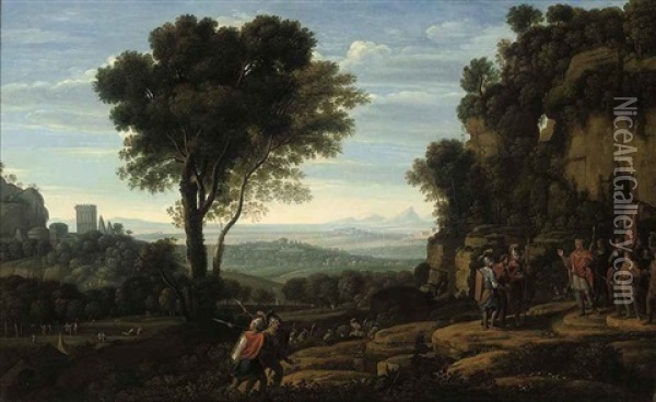 Landscape With David At The Cave Of Adullam Oil Painting - Claude Lorrain