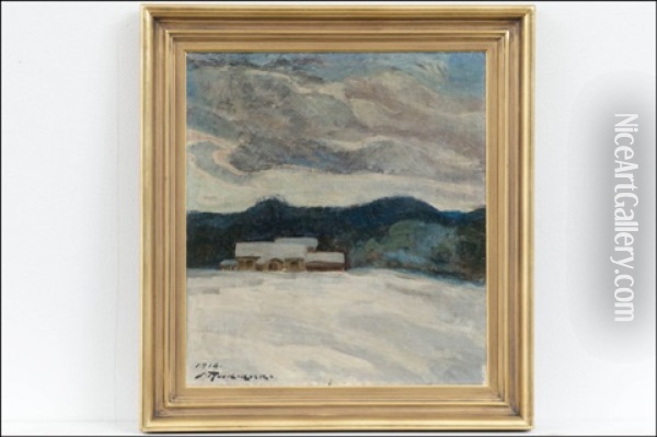 Talvipaiva - Vinterdag Oil Painting - Jalmari Ruokokoski