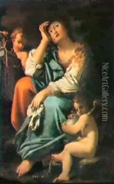 The Penitent Magdalene Oil Painting - Bartolomeo Schedoni
