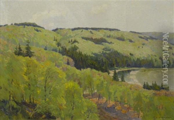 Spring In Isartal Oil Painting - Wilhelm Ludwig Lehmann
