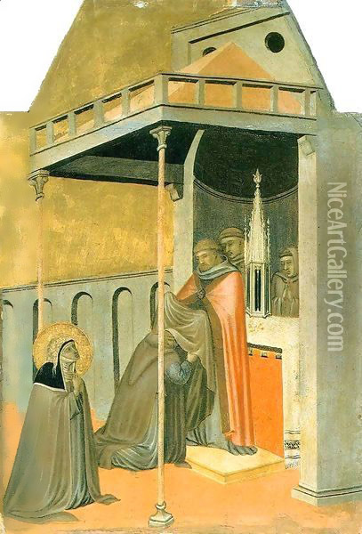 Ugolotto Watched by Humilitas Oil Painting - Pietro Lorenzetti