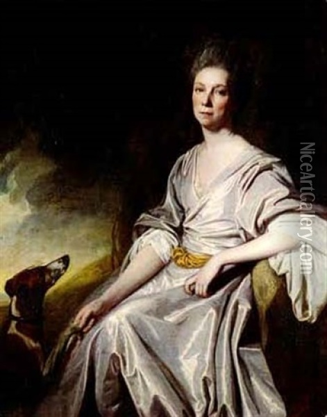 Portrait Of Mrs. Horton Oil Painting - George Romney