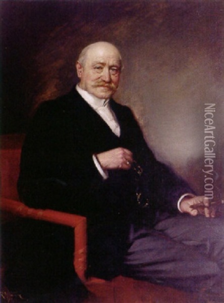 Portrat Des Herrn Harhammer, Halbbruder Der Kaiserin Elisabeth Oil Painting - Rudolf Wimmer