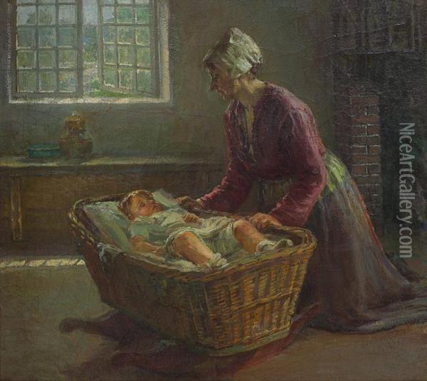 Patsy And Mother Oil Painting - Robert Wadsworth Grafton
