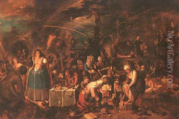 An Assembly of Witches 1600s Oil Painting - Frans the younger Francken