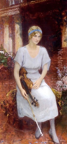 Viulutaitelija Hansen (the Violinist Hansen) Oil Painting - Ilya Repin
