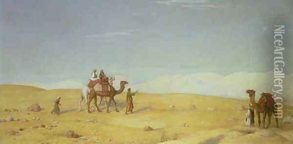 The Valley of Moses in the Sinai Desert Oil Painting - John Rogers Herbert