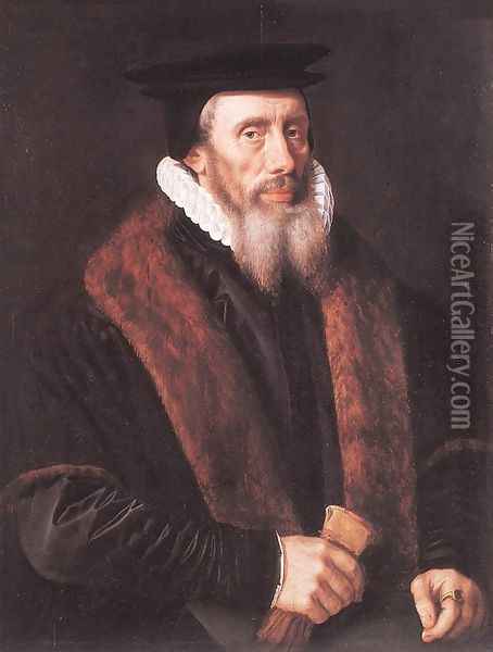 Portrait of a Man c. 1580 Oil Painting - Adriaan Key