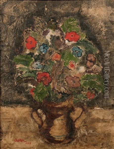 Vase De Fleurs Oil Painting - Jankel Adler