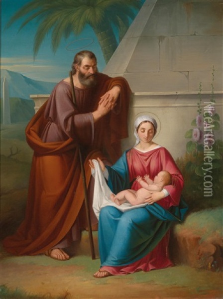 Die Heilige Familie Oil Painting - Leopold Kupelwieser