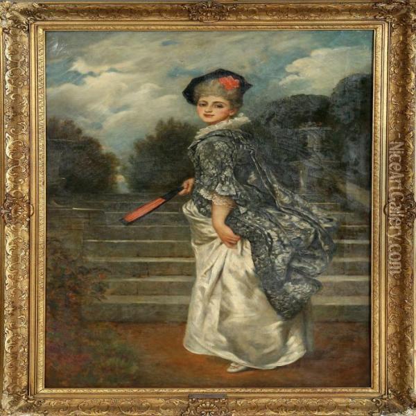 Lady In A Park Oil Painting - George Adolphus Storey