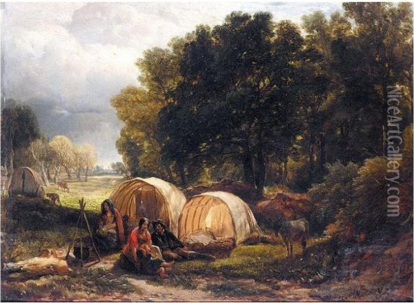 The Gypsy Encampment Oil Painting - Henry Brittan Willis