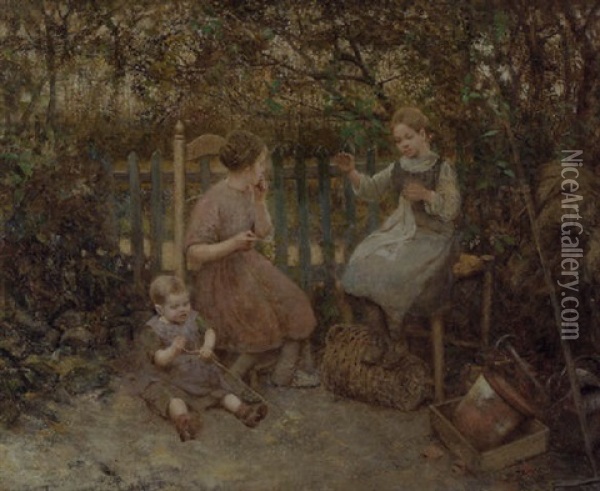 The Gardener's Children Oil Painting - Robert McGregor
