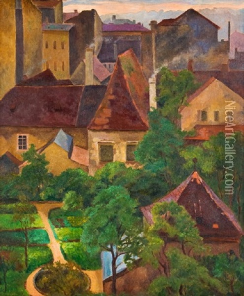 Frantiskanska Zahrada Oil Painting - Emil Orlik