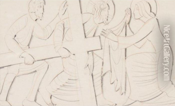 The Sixth Station Of The Cross Oil Painting - Eric Gill