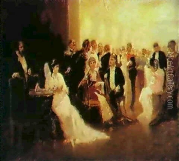 Ballroom Scene Oil Painting - Ilya Repin