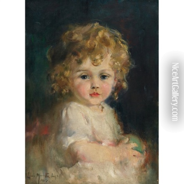 Portrait Of Alan Wood At Foxbar, At 2 Years Old Oil Painting - Laura Adeline Muntz