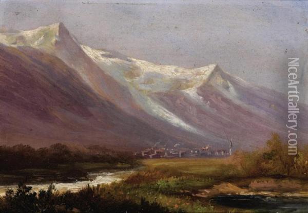 Study Of Mountains Oil Painting - Albert Bierstadt