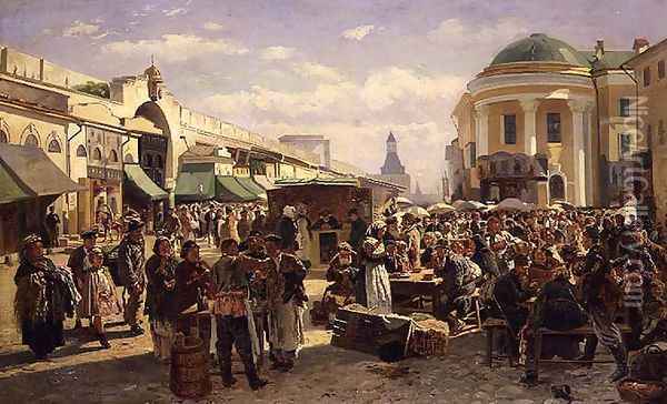 The Town Fair Oil Painting - Vladimir Egorovic Makovsky