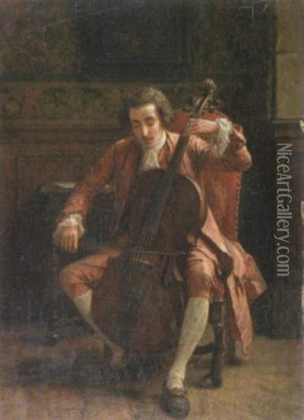 Le Violonceliste Oil Painting - Charles Percus