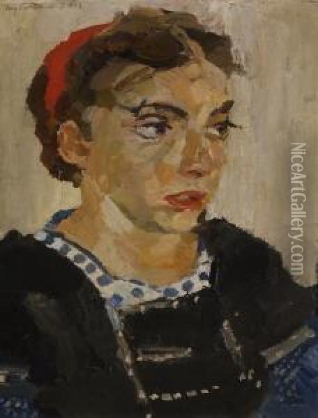 Portrat Frau Schottenhamel. Oil Painting - Max Feldbauer