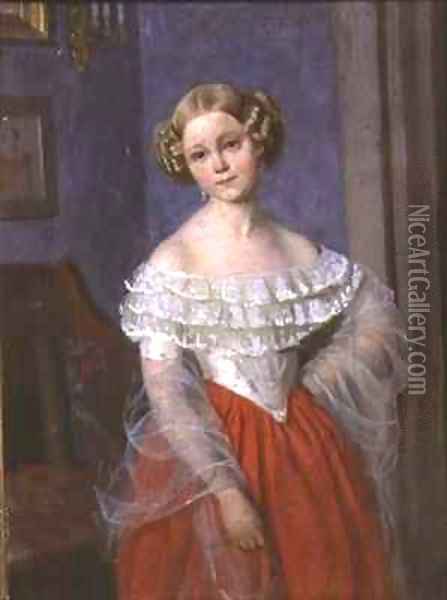 Portrait of Olga Ivanovna Demonkala Oil Painting - Pavel Andreevich Fedotov