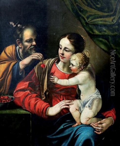 Sainte Famille Oil Painting - Jacques Blanchard