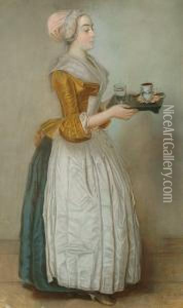 The Chocolate Girl Oil Painting - Etienne Liotard