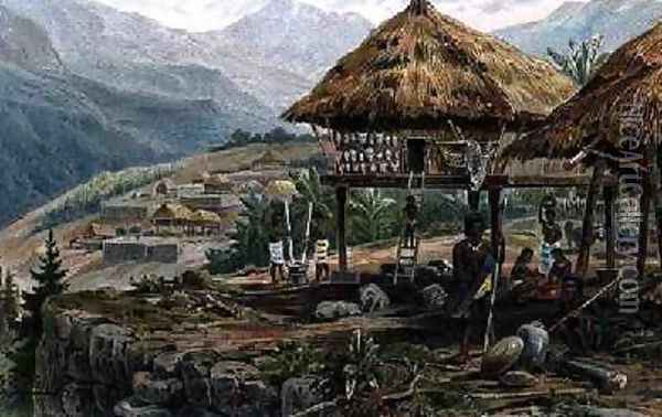 Igorrote farm in Luzon Philippines from The History of Mankind Vol.1 Oil Painting - Meyer, Hans