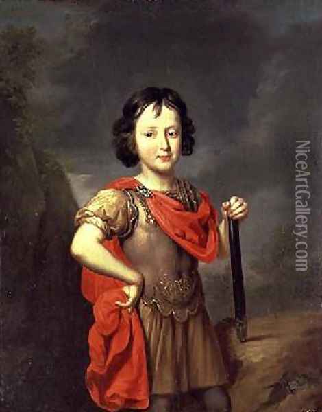 Portrait of Philippe II dOrleans 1674-1723 1687 Oil Painting - Pierre Mignard