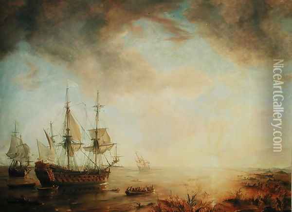 Expedition of Robert Cavelier de La Salle 1643-87 in Louisiana in 1684 2 Oil Painting - Theodore Gudin