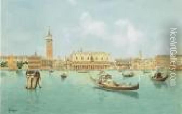 Venezia, Il Bacino Di San Marco Oil Painting - Carlo Menegazzi