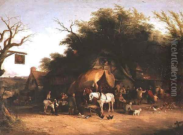 Travellers resting at a Country Inn Oil Painting - William Joseph Shayer