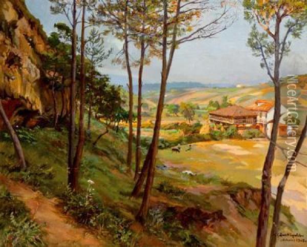 Asturias Oil Painting - Manuel Garcia Hispaleto