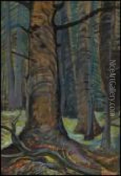 Forest Interior Oil Painting - Emily M. Carr