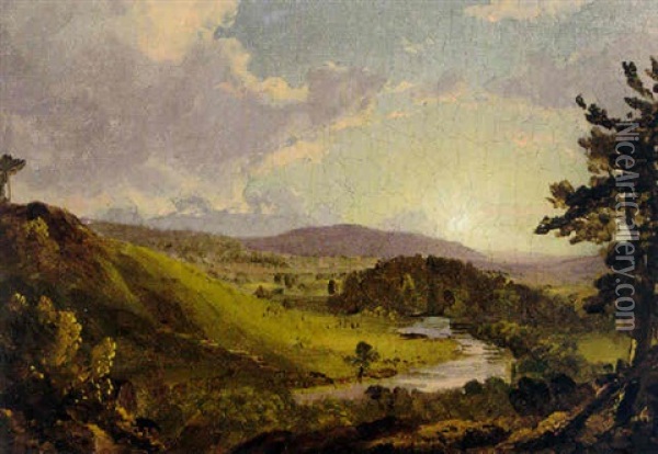 View Near Stockbridge Oil Painting - Frederic Edwin Church