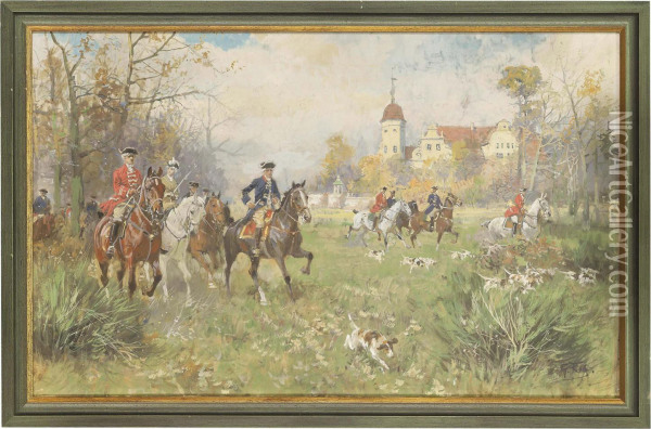 The Fox Hunt Oil Painting - Georg Karl Koch